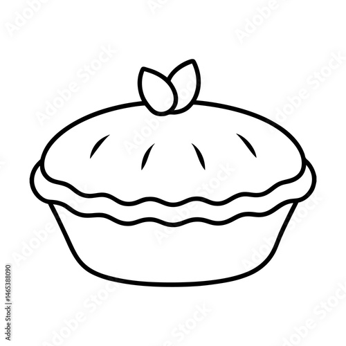 Whole Pie Vector on White Background  Delicious Bakery Clipart Illustration

