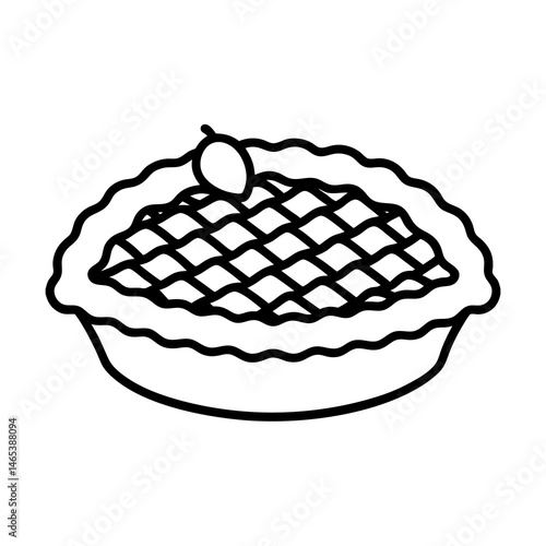 Whole Pie Vector on White Background  Delicious Bakery Clipart Illustration

