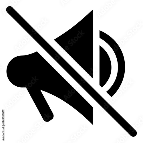 Mute Sound Icon Simple Black and White Speaker Symbol