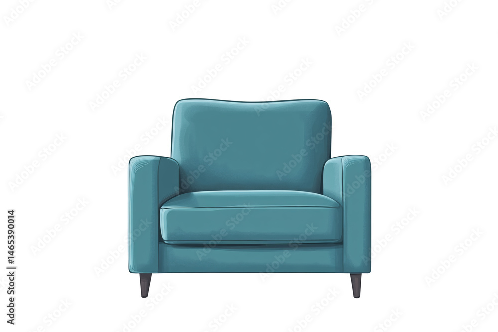 a blue chair with wooden legs a blue chair with wooden legs