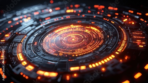 Wallpaper Mural Futuristic circular interface Torontodigital.ca