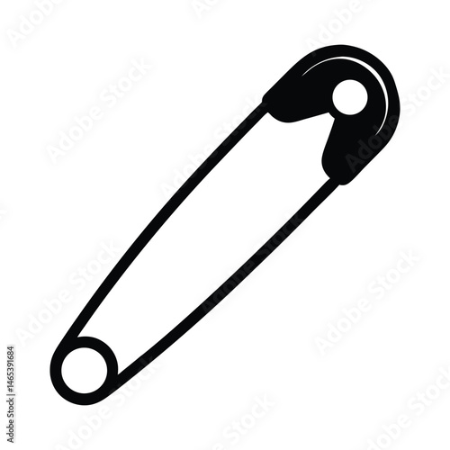 safety pin isolated on white background