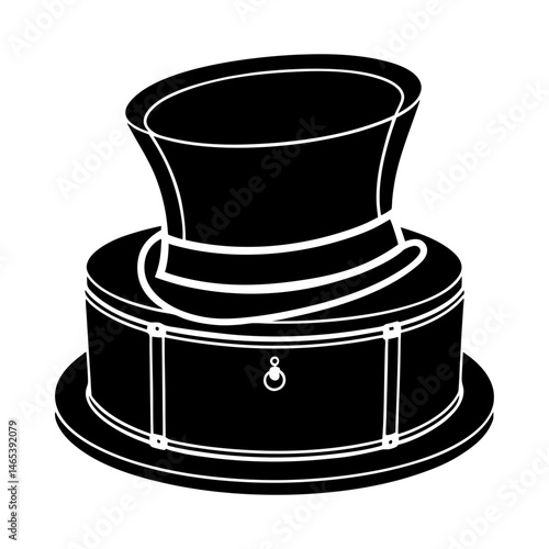 Vintage Hat Box silhouette vector