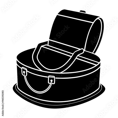 Vintage Hat Box silhouette vector