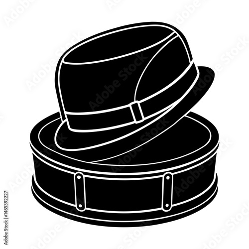 Vintage Hat Box silhouette vector