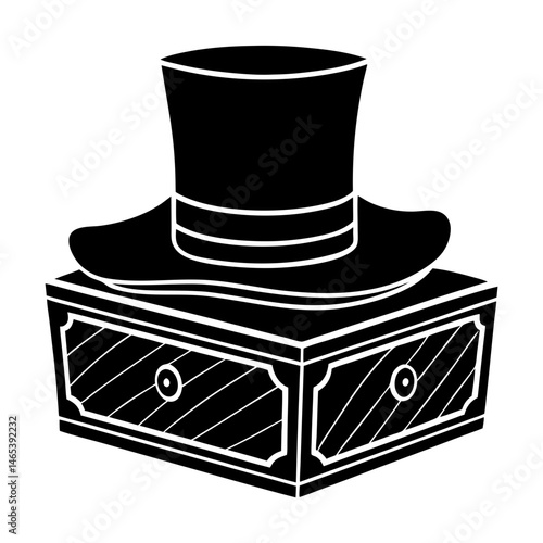 Vintage Hat Box silhouette vector