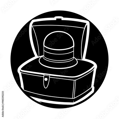 Vintage Hat Box silhouette vector