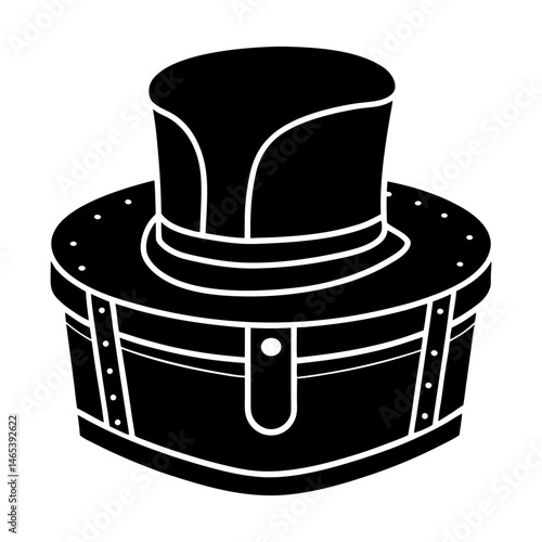 Vintage Hat Box silhouette vector