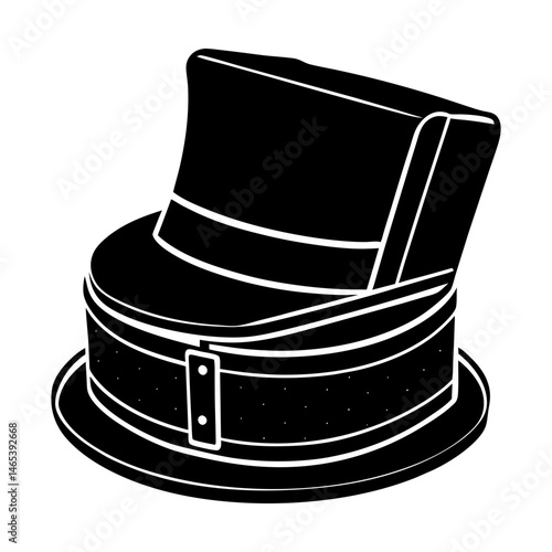 Vintage Hat Box silhouette vector