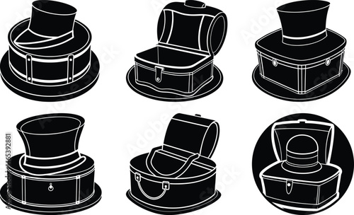 Vintage Hat Box silhouette vector