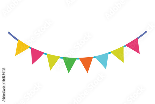 Colorful Triangular Flag Bunting Hanging Celebration Decoration for Party Invitation Card
