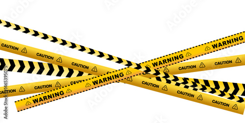 Wallpaper Mural Caution tape warning vector illustration with yellow and black hazard stripes. Ideal for safety signage, construction zones, restricted areas, or alert graphics in Graphic Design and editorial design. Torontodigital.ca