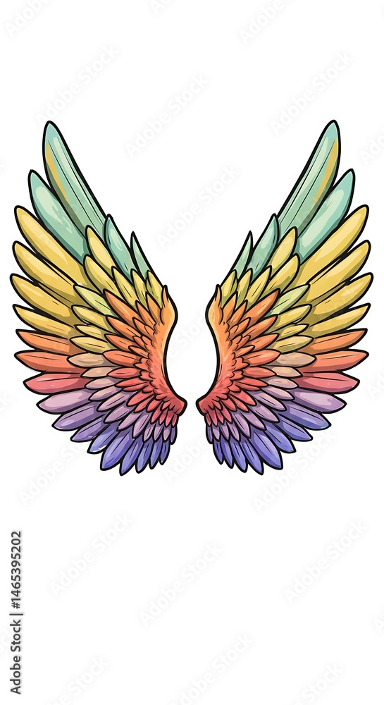 Obraz premium Rainbow Hues, Avian Grace AI Generated