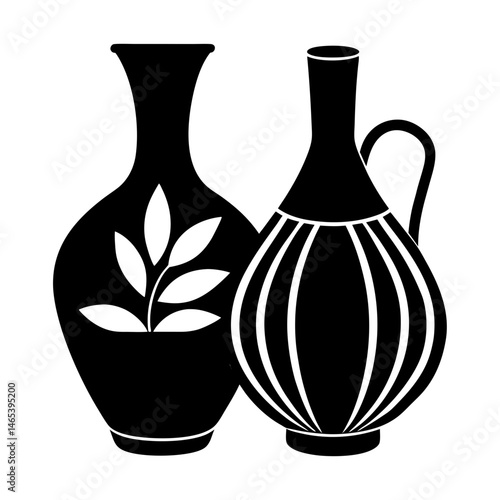 Vases silhouette vector