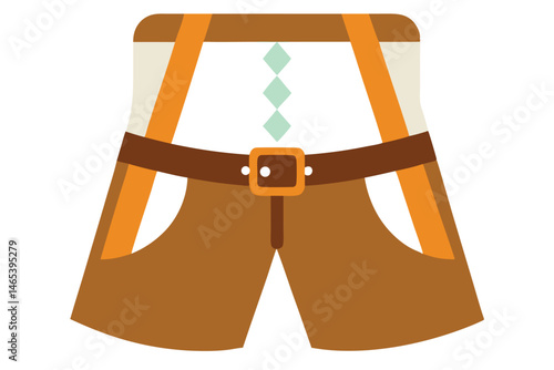 Illustration of a traditional lederhosen outfit, celebrating Bavarian culture and style