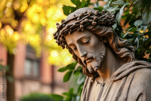 Jesus statue, outdoor setting