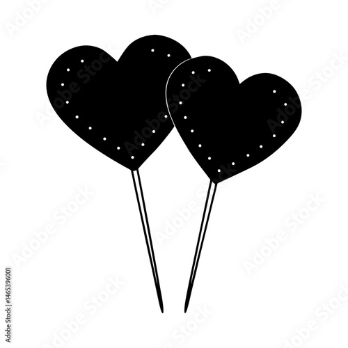 Valentine’s Day Heart Pins silhouette vector