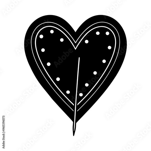 Valentine’s Day Heart Pins silhouette vector