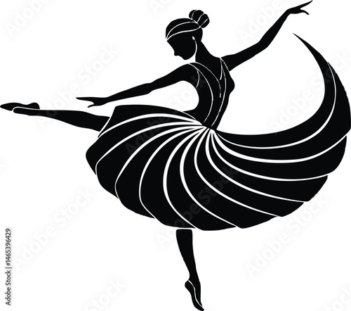 Ballerina Spinning Silhouette