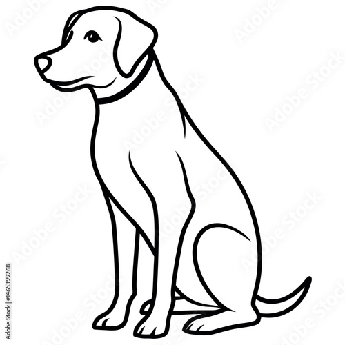 Black Labrador Silhouette Sitting
