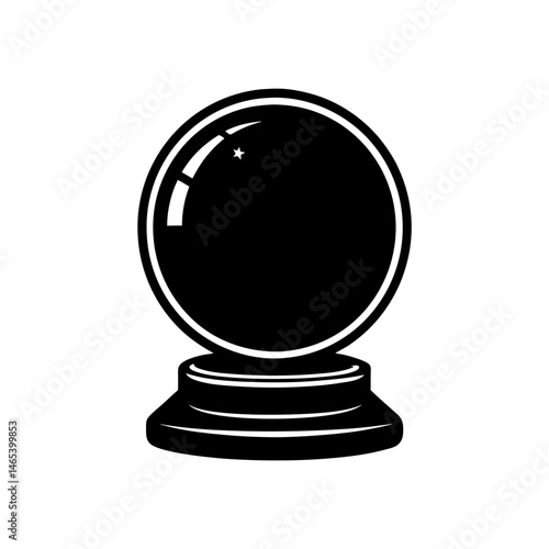 crystal ball on stand on white background  .svg