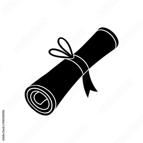 graduation scroll tied with ribbon on white backgr.svg