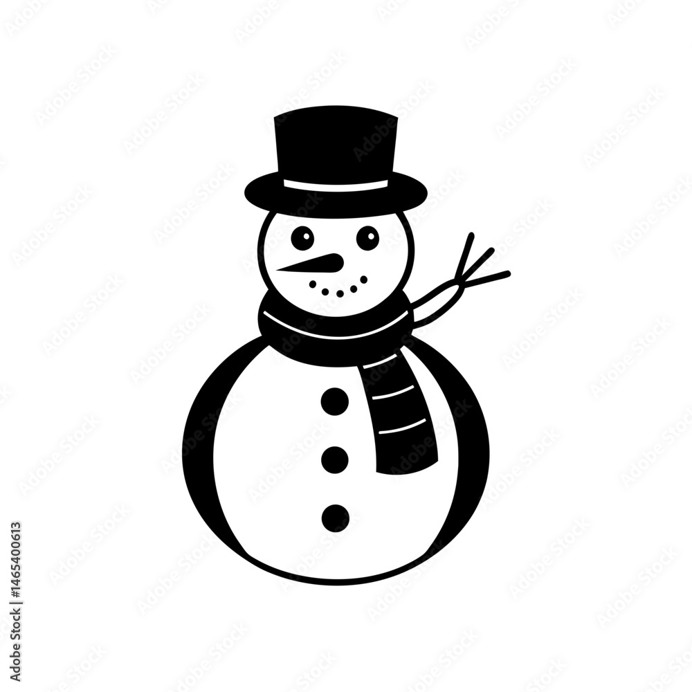 snowman with scarf and hat on white background .svg snowman with scarf and hat on white background .svg