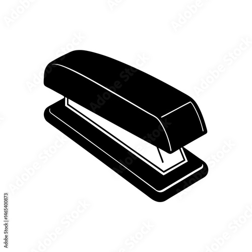 stapler with paper on white background  .svg