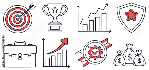 Business success icons