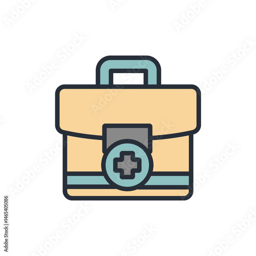 first aid box icon collection .design style with background
