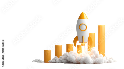 Business Growth Rocket Launch Success Startup Innovation Concept