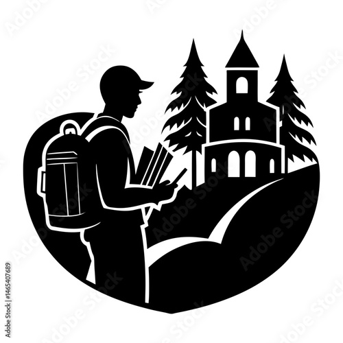 Travel Guidebook silhouette vector