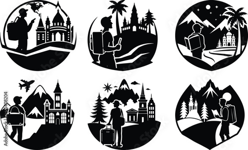 Travel Guidebook silhouette vector