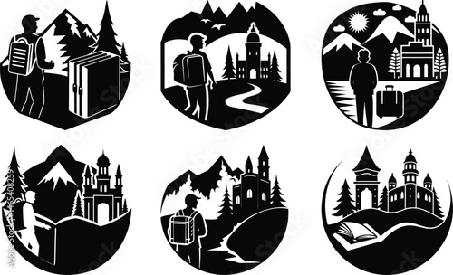 Travel Guidebook silhouette vector