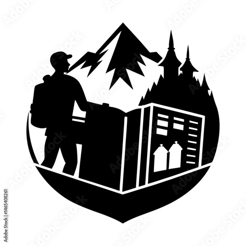 Travel Guidebook silhouette vector