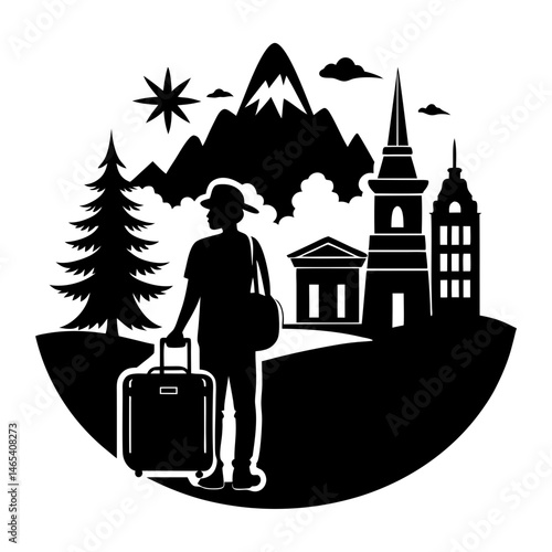 Travel Guidebook silhouette vector