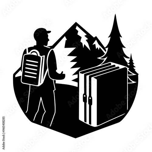 Travel Guidebook silhouette vector
