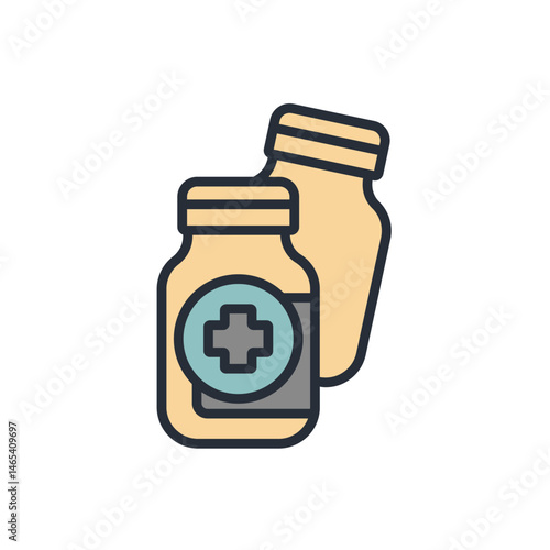 medicine icon collection .design style with background