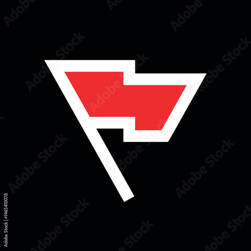 Flag icon. Location marker. Object location symbol. Mark on the map. Team or country designation.
