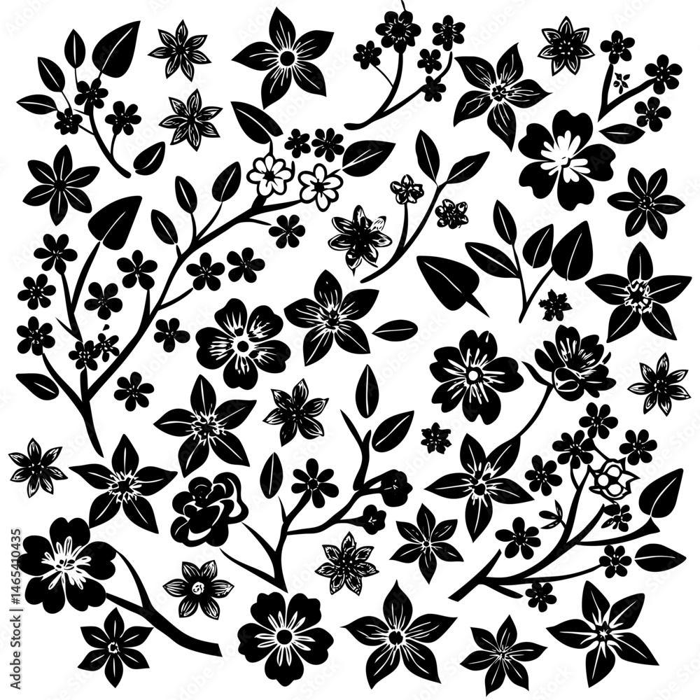 Cherry blossom icons Cherry blossom icons