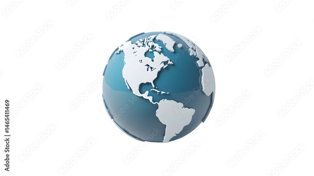 A 3D rendered teal globe showcases continents against a transparent background ideal for websites and presentations. A 3D rendered teal globe showcases continents against a transparent background ideal for websites and presentations.