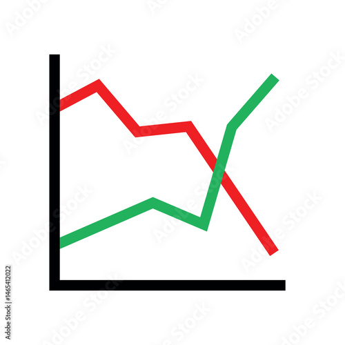 Chart (diagram) icon. Symbol of business or financial indicators. Attribute of decline or growth. Designation of data, information or change.