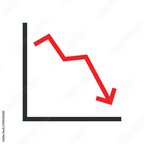 Chart (diagram) icon. Symbol of business or financial indicators. Attribute of decline or growth. Designation of data, information or change.