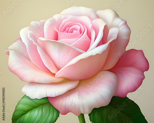 Detailed illustration of a single pink rose.