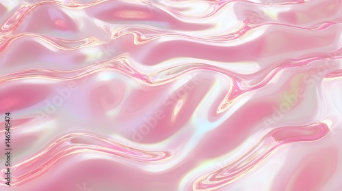 Abstract Pink Iridescent Liquid Marble Background