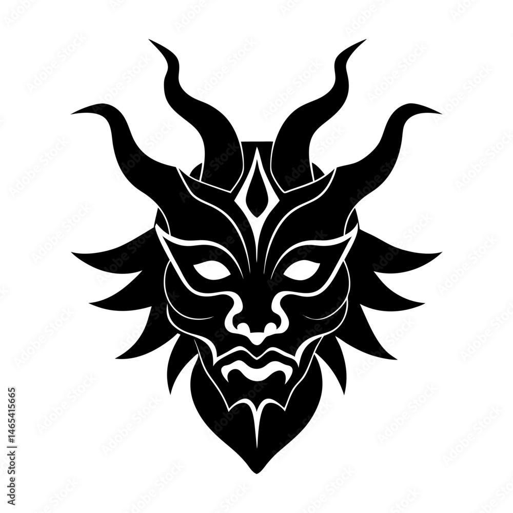 Traditional Masks silhouette vector Traditional Masks silhouette vector