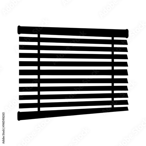Silhouette of Venetian blinds in horizontal orientation providing a classic window treatment