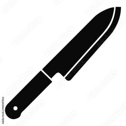 A solid black shows a single Nakiri knife diagonally across the frame