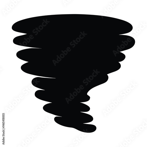 Silhouette of a whirling tornado, a powerful and destructive natural phenomenon