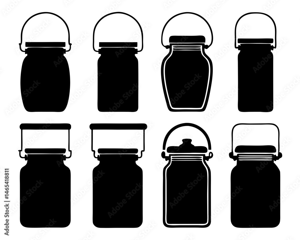 Mason Jar Vector Bundle – Flat Solid and Outline Glass Jar Shapes
Mason Jar Vector Bundle – Flat Solid and Outline Glass Jar Shapes